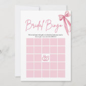 Boog Ze Bindt de Knoop Bruidsbruiloft Bingo Spel Kaart (Voorkant)