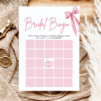 Boog Ze Bindt de Knoop Bruidsbruiloft Bingo Spel Kaart