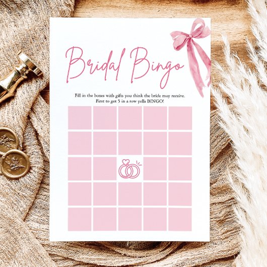 Boog Ze Bindt de Knoop Bruidsbruiloft Bingo Spel Kaart