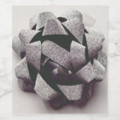 Boog zilver cadeau partij boog grijs wijn etiket (Enkel label)