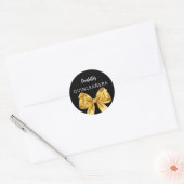 Boog zwart goud Quinceanera Ronde Sticker (Envelop)