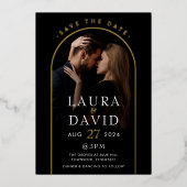 Boog Zwart-wit Elegantie Folie Uitnodiging (Voorkant)