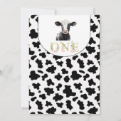Boog Zwarte Koe Print Heilige Koe 1e verjaardag Kaart (Achterkant)