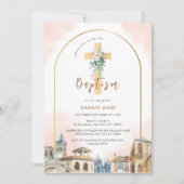 Boogbestemming Floral Eucalyptus Cross Doop Kaart (Voorkant)