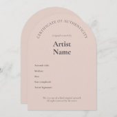 Boogbewijs van authenticiteit Art Sjabloon Kaart (Voorkant / Achterkant)