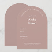 Boogbewijs van authenticiteit Art Sjabloon Kaart (Voorkant / Achterkant)