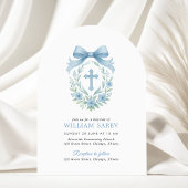 Boogblauwe doop uitnodiging voor Baby Boy