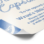 Boogblauwe Koe Cowboy Boots Time Capsule Sign Foto Afdruk (Hoek)