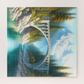 Boogbrug over bergstroom legpuzzel (Horizontaal)