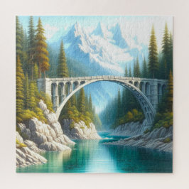 Boogbrug over bergstroom legpuzzel