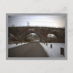 Boogbrug tijdens winter ansichtkaart briefkaart