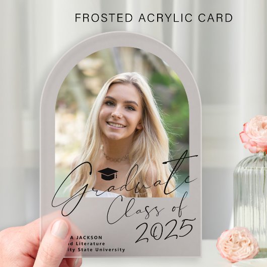 Boogfoto afstuderen script afstuderen jaar acryl uitnodigingen