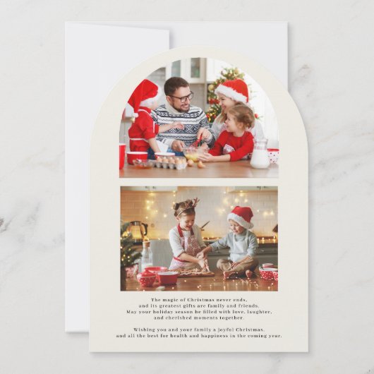 Boogfoto Collage Kerst Kaart (Achterkant)