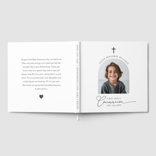 Boogfoto Eerste Communie Jongen Gastenboek (Volledig)