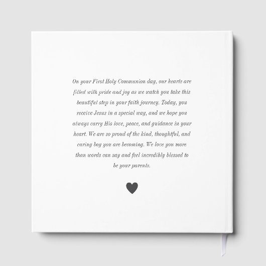 Boogfoto Eerste Communie Jongen Gastenboek (Achterkant)
