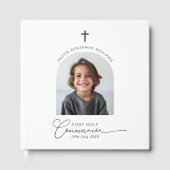 Boogfoto Eerste Communie Jongen Gastenboek (Voorkant)