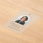 Boogfoto Eerste Communie Jongen Uitnodiging (Laagn)