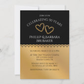 Boogfoto Golden 50th Wedding Jubileum Party Kaart (Voorkant)