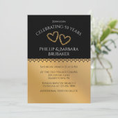 Boogfoto Golden 50th Wedding Jubileum Party Kaart (Staand voorkant)