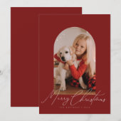 Boogfoto & handgeschreven Kerstscript  Feestdagenkaart (Voorkant / Achterkant)