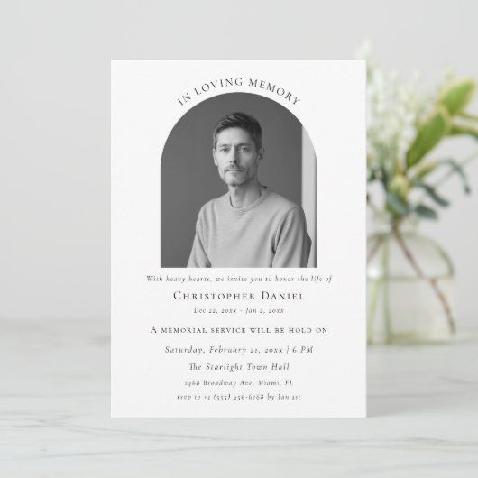 Boogfoto-herdenkingsmonument 'In Loving Memory' vo Kaart (Staand voorkant)