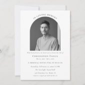 Boogfoto-herdenkingsuitnodiging voor rouwceremonie kaart (Voorkant)