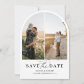 Boogfoto kalligrafie bruiloft Bewaar de datum Kaart (Voorkant)
