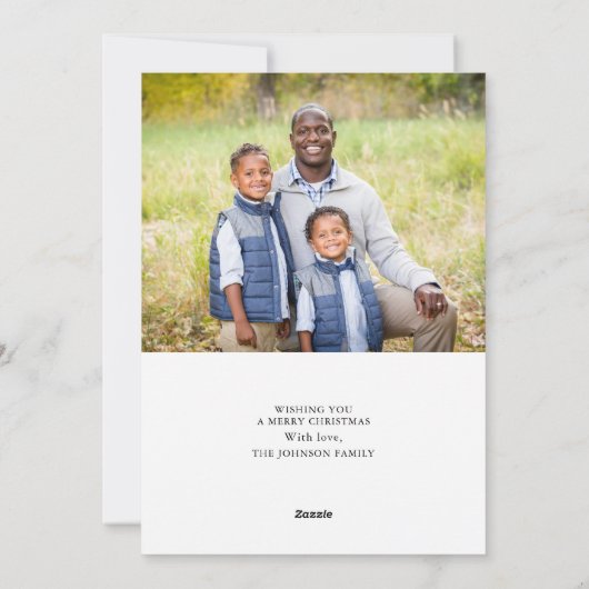 Boogfoto Kerst Platte Kerstkaart (Achterkant)