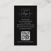 Boogfoto modern minimalistisch QR code logo zwart Visitekaartje (Achterkant)