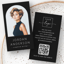 Boogfoto modern minimalistisch QR code logo zwart