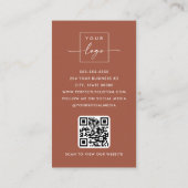 Boogfoto moderne QR code logo terracotta bruin Visitekaartje (Achterkant)