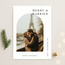 Boogfoto Prettig & Getrouwd Kerstmis Huwelijk Wit