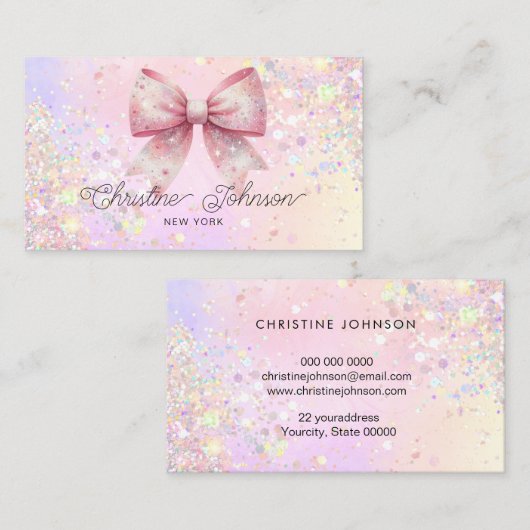 booggesimuleerde dikke glitter visitekaartje (Voorkant / Achterkant)