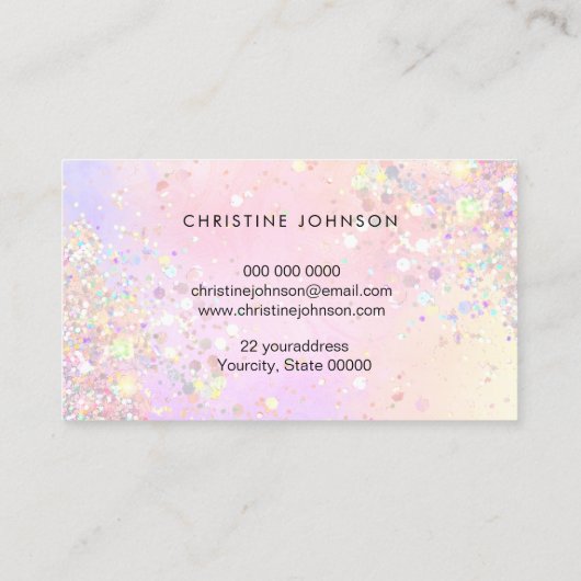 booggesimuleerde dikke glitter visitekaartje (Achterkant)