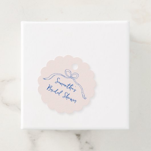 Booghand Getekend Iets Blauw Bruidsfeest Bedankjes Labels (In situ)