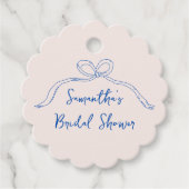 Booghand Getekend Iets Blauw Bruidsfeest Bedankjes Labels (Voorkant)