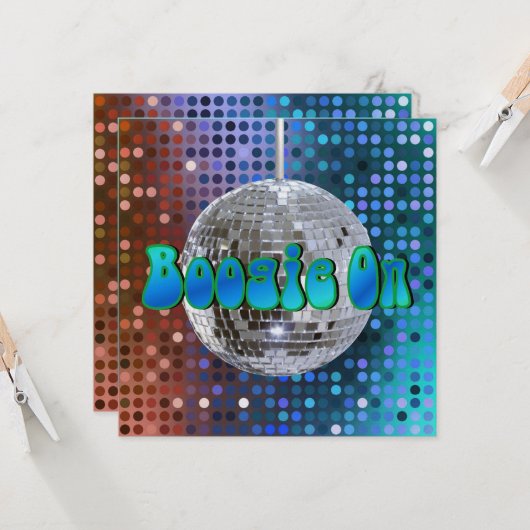 Boogie aan! 1 Uitnodigingen (Voorkant / Achterkant in situ)