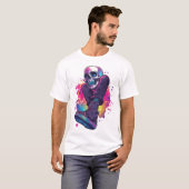 Boogie Bones � Funny 70s Disco Skull T-shirt (Voorkant volledig)