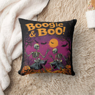 Boogie & Boo! - Halloween skeletten en pompoenen Kussen