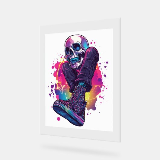 Boogie Botten - Funny 70s Disco Skull Acryl Bord (Hoek)