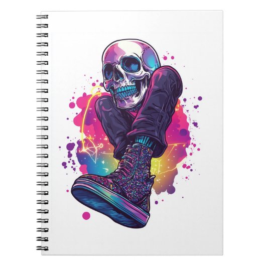 Boogie Botten - Funny 70s Disco Skull Notitieboek (Voorkant)