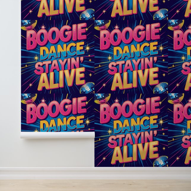 Boogie Dance Stayin' Alive Disco Party verwijderba Behang (Applicatie)