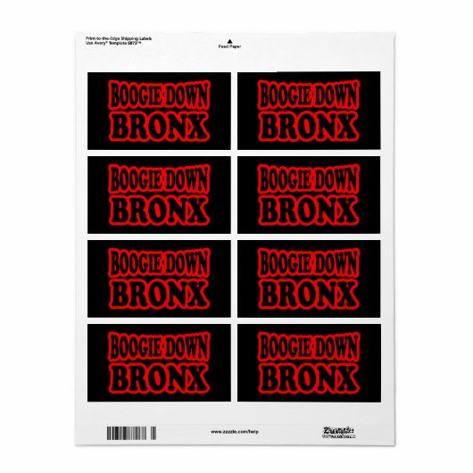 Boogie Down Bronx, NYC Etiket (Full Sheet)