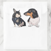 Boogie en Peanut, Dachshund en Chihuahua sticker (Tas)