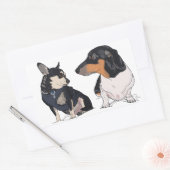 Boogie en Peanut, Dachshund en Chihuahua sticker (Envelop)