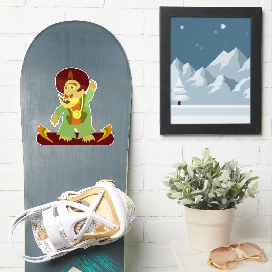 Boogie Monster Cartoon Creatuur Leuk Ontwerp Sticker (Snowboard)