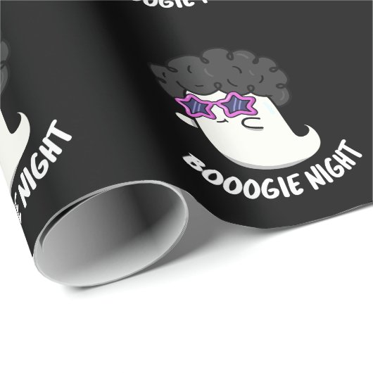 Boogie Nacht Grappig Halloween Ghost Pun Donker BG Cadeaupapier (Rol Hoek)