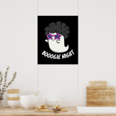 Boogie Nacht Grappig Halloween Ghost Pun Donker BG Poster (Keuken)