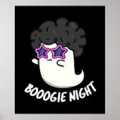 Boogie Nacht Grappig Halloween Ghost Pun Donker BG Poster (Voorkant)