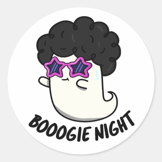 Boogie Nacht Grappig Halloween Ghost Pun Ronde Sticker (Voorkant)